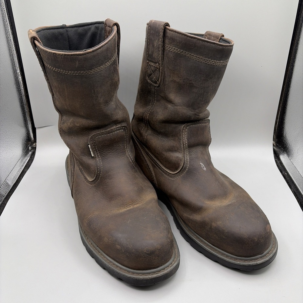 Wolverine Work Boots Men 9.5 EW Brown Steel Toe Waterproof Pull On W10680